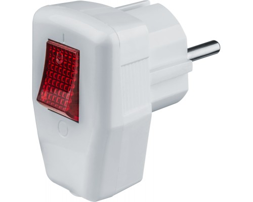 Вилка 61 364 NCA-PL05-16A-ESC-WH угловая с заземл. с выкл. бел. Navigator 61364