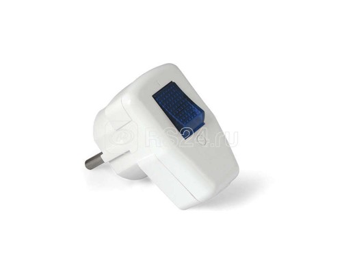 Вилка электрич. с выкл. с заземл. 16А 250В бел. UNIVersal 0056