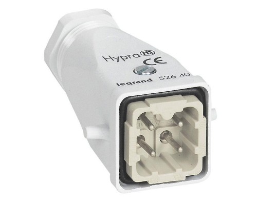 Вилка кабельная 10А 4К+З пласт. верт. 400В  Leg 052641