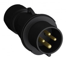 Вилка кабельная Easy&Safe 332EP6B 32А 3P+E IP44 6ч черн. ABB 2CMA103588R1000