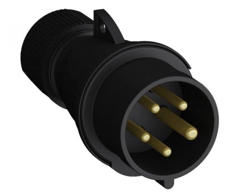 Вилка кабельная Easy&Safe 416EP9B 16А 3P+N+E IP44 9ч черн. ABB 2CMA103599R1000