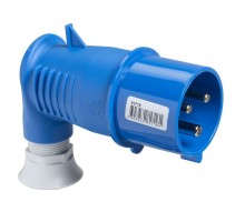 Вилка кабельная угловая 16А 2P-E 200-250В винт. IP44 SchE 81716