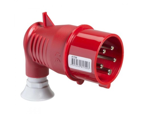 Вилка кабельная угловая 16А 3PNE 380-415В винт. IP44 SchE 81709