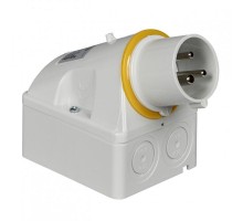 Вилка настенная 16А 2P-E 100-130В винт. IP44 SchE 83501
