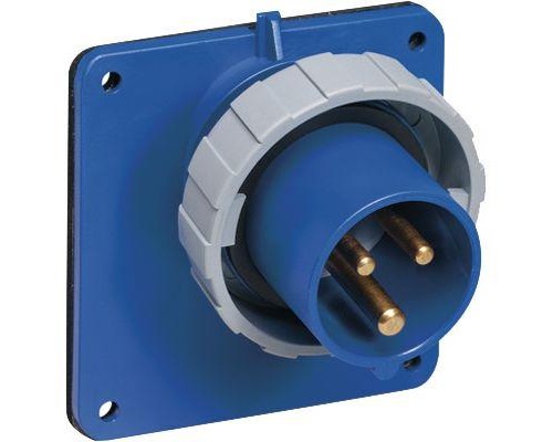 Вилка панельная 32А 2P+E IP67 6ч с угловым фланцем ABB 2CMA166630R1000