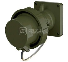 Вилка панельная 63А 5п 6ч 400В IP67 (NATO) 10град. фланец 106х101мм винтовые клеммы никел. контакты зел. Mennekes 20463