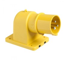 Вилка панельная угловая 16А 2P-E 100-130В IP44 SchE 81801