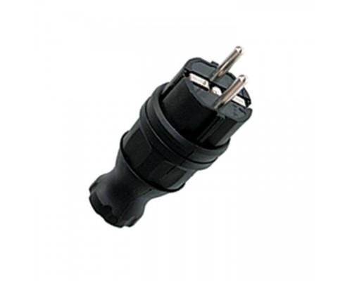 Вилка прямая 16А IP44 2P+PE 230В каучук EKF RPS-011-16-230-44