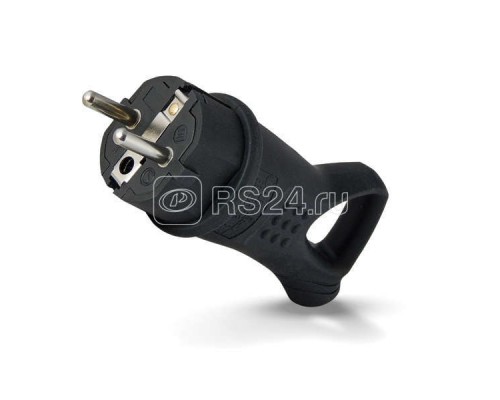 Вилка угловая однофазная с ушком (каучук) UNIVersal 0003