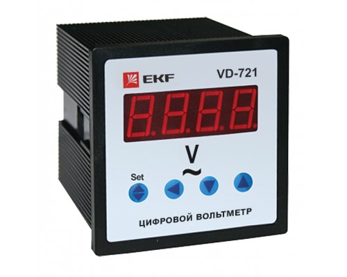 Вольтметр цифровой VD-721 на панель 72х72 однофазный EKF vd-721