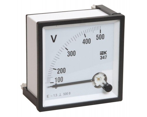 Вольтметр Э47 72х72мм 500В кл. точн. 1.5 ИЭК IPV10-6-0500-E