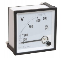 Вольтметр Э47 96х96мм 500В кл. точн. 1.5 ИЭК IPV20-6-0500-E