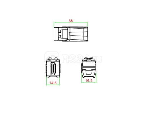 Вставка KJ1-HDMI-AV18-BK формата Keystone Jack с прох. адапт. HDMI (Type A) 90 градусов ROHS черн. Hyperline 251213