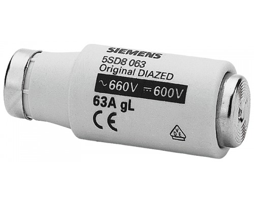 Вставка плавкая GL 63А 600В DIII E33 SIEMENS 5SD8063