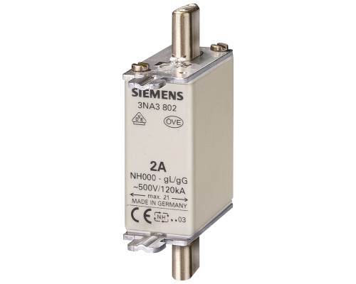 Вставка плавкая GL/GG 80А 500В ширина корпуса 21мм SIEMENS 3NA3824