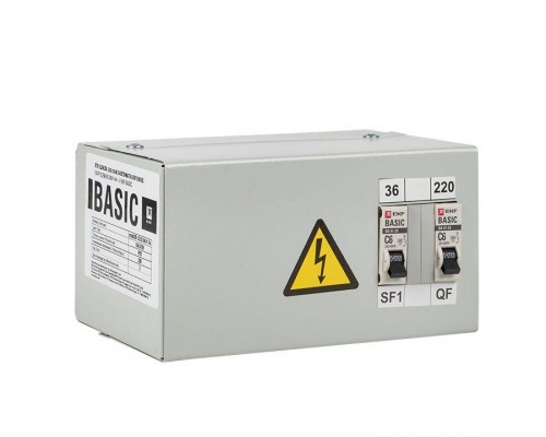 Ящик с понижающим трансформатором ЯТП 0.25 220/36В (2 авт. выкл.) Basic EKF yatp0.25-220/36v-2a