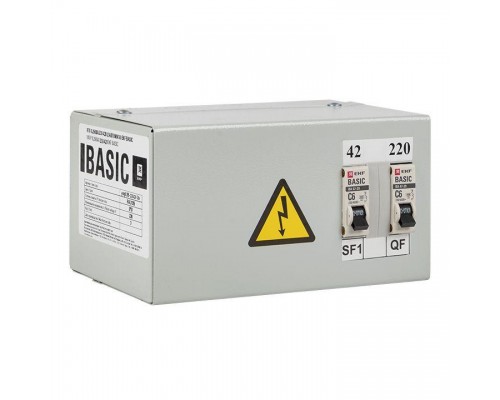 Ящик с понижающим трансформатором ЯТП 0.25 220/42В (2 авт. выкл.) Basic EKF yatp0.25-220/42v-2a