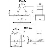 Зажим кабельный самокл. HW-6AC d6мм площадка 8.8х10.8мм (уп.100шт) Hyperline 16939
