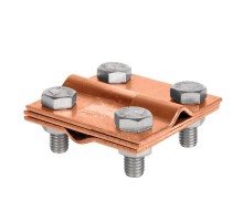 Зажим крестовидный прут-прут (3 пластины 57х57мм) Cu PROxima EKF lp-55758-cu