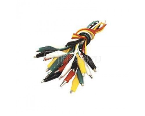 Зажим крокодил 5А 40мм с проводом 10пар Rexant 16-0036