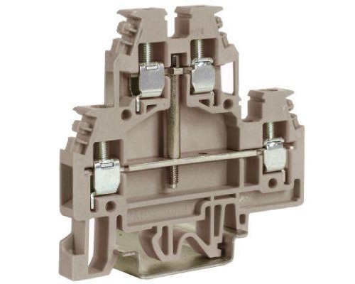 Зажим проходной DAS.4/CIGR 2-х уровн. 2.5кв.мм с перемычкой сер. DKC ZDS117GR