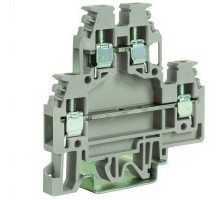 Зажим проходной DAS.4/LIGR 2-х уровн. с лампой/LED сер. DKC ZDS123GR