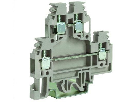 Зажим проходной DAS.4/LIGR 2-х уровн. с лампой/LED сер. DKC ZDS123GR