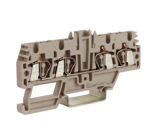 Зажим проходной HMM.2/2+2GR 2.5кв.мм 2 ввод/2 вывода сер. DKC ZHM520GR