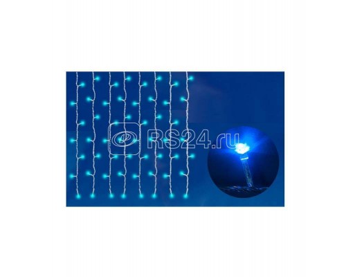 Занавес светодиодный ULD-C2030-240/SWK BLUE IP67 со статическим свечением 3х2м соединяемый 240LED син. свет. провод бел. Uniel UL-00001363